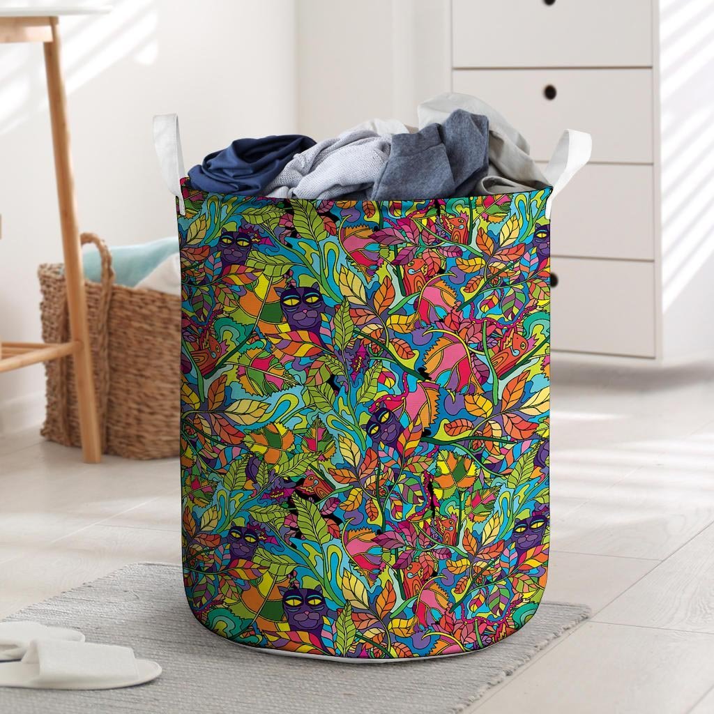 Psychedelic Jungle Forest Floral Laundry Basket-grizzshop