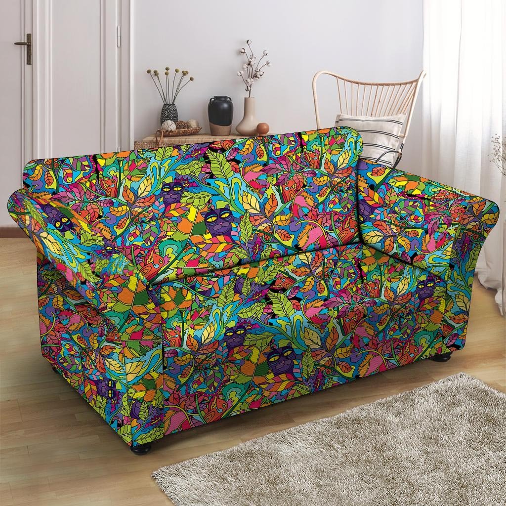 Psychedelic Jungle Forest Floral Loveseat Cover-grizzshop