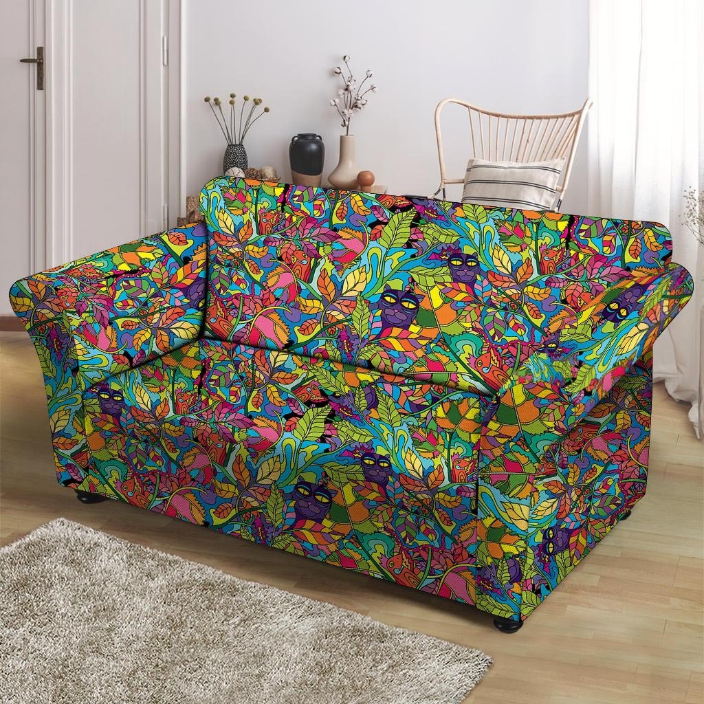 Psychedelic Jungle Forest Floral Loveseat Cover-grizzshop