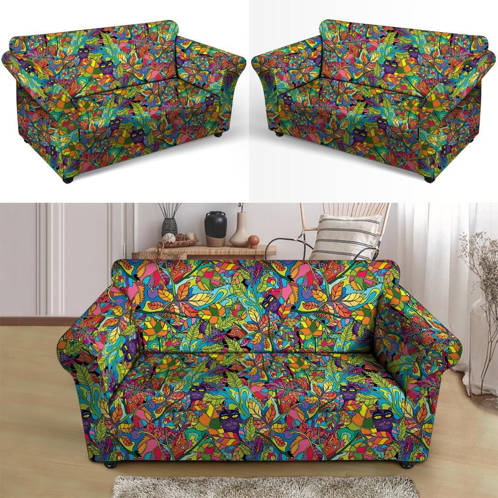 Psychedelic Jungle Forest Floral Loveseat Cover-grizzshop