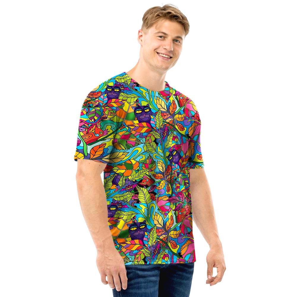 Psychedelic Jungle Forest Floral Men T Shirt-grizzshop