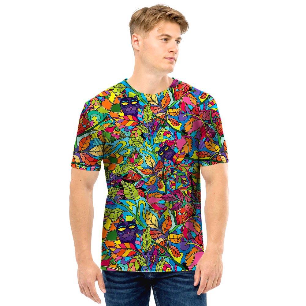 Psychedelic Jungle Forest Floral Men T Shirt-grizzshop