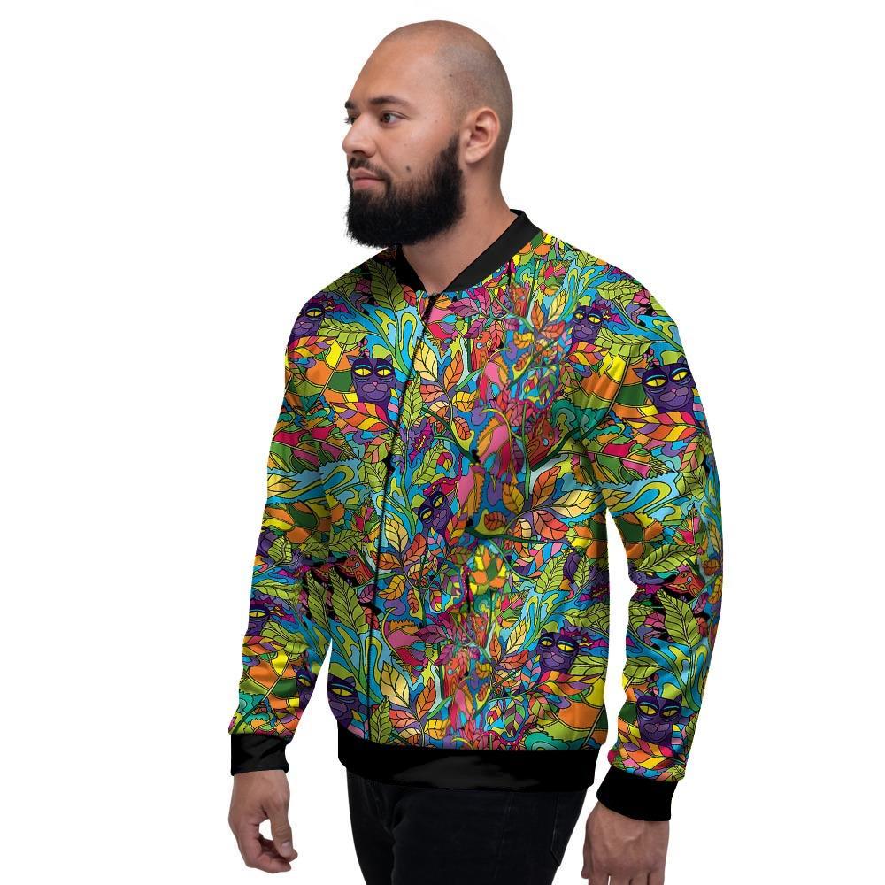 Psychedelic Jungle Forest Floral Men's Bomber Jacket-grizzshop