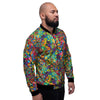 Psychedelic Jungle Forest Floral Men's Bomber Jacket-grizzshop