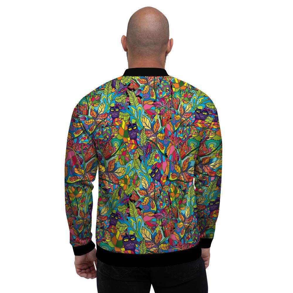 Psychedelic Jungle Forest Floral Men's Bomber Jacket-grizzshop