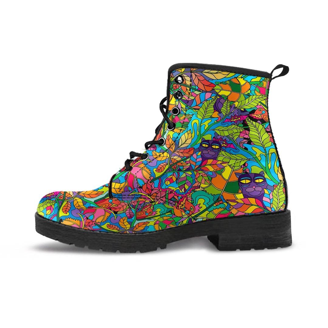 Psychedelic Jungle Forest Floral Men's Boots-grizzshop