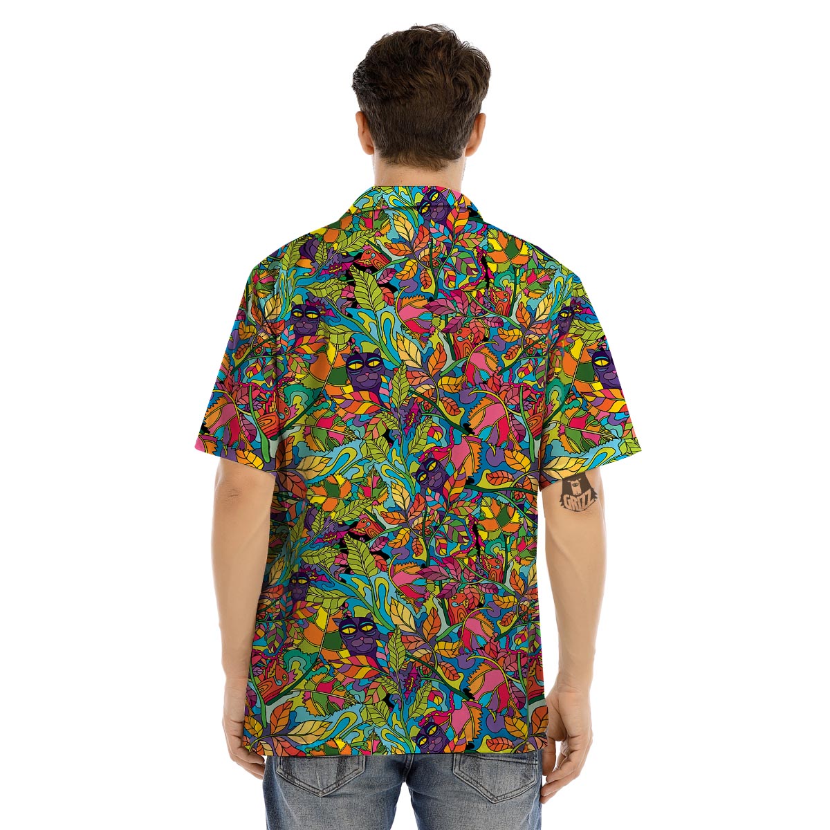 Psychedelic Jungle Forest Floral Men’s Hawaiian Shirt-grizzshop