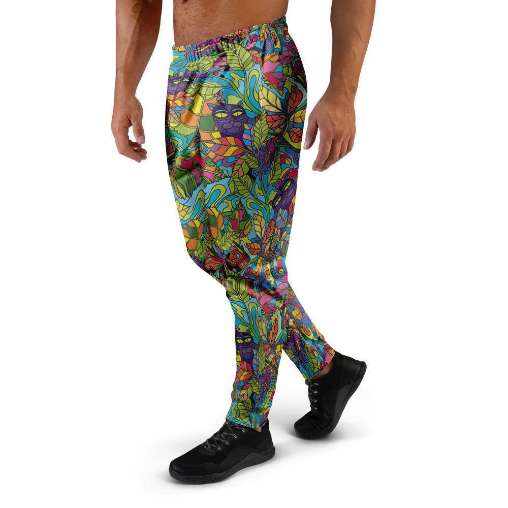 Psychedelic Jungle Forest Floral Men's Joggers-grizzshop