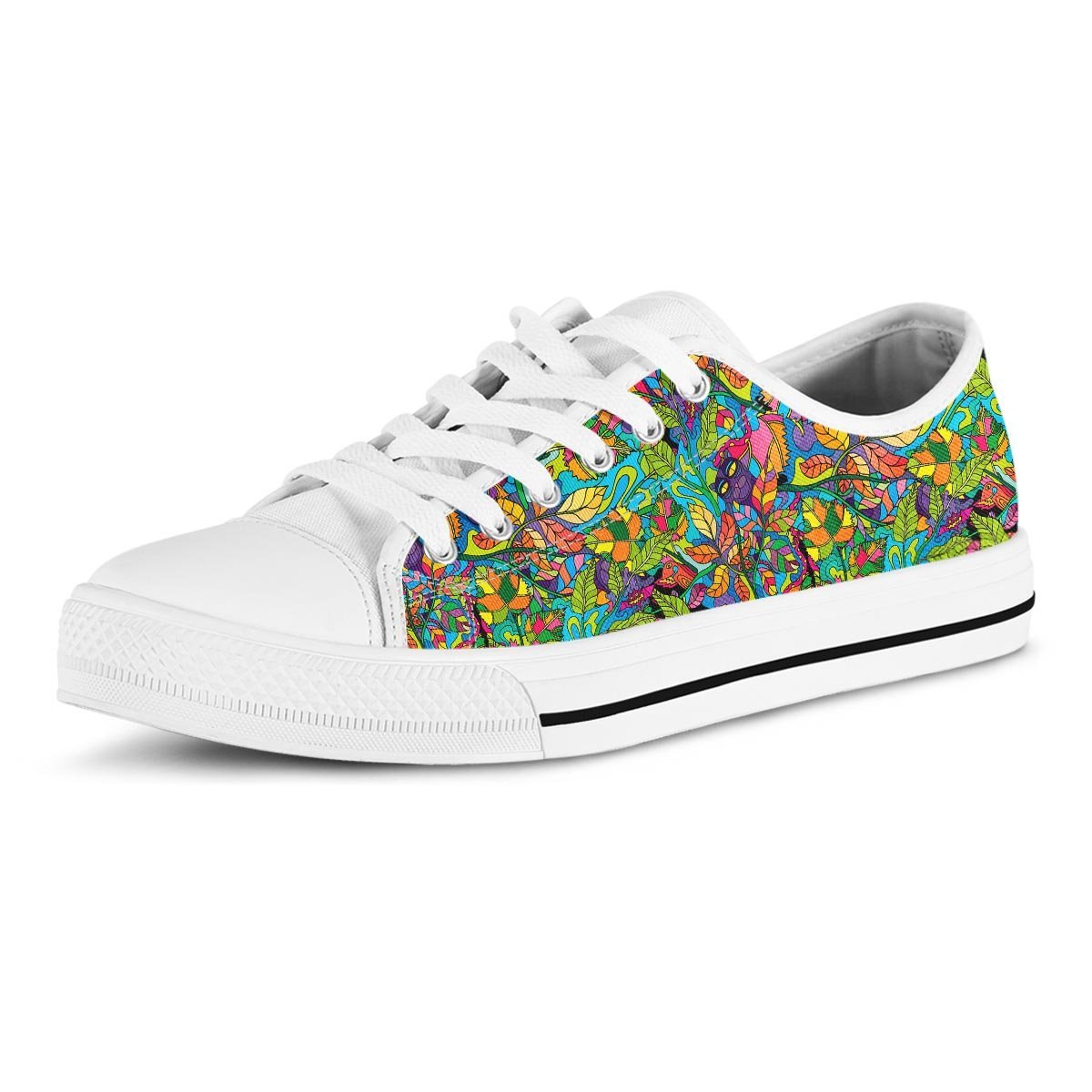 Psychedelic Jungle Forest Floral Men's Low Top Shoes-grizzshop