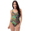 Psychedelic Jungle Forest Floral One Piece Swimsuite-grizzshop