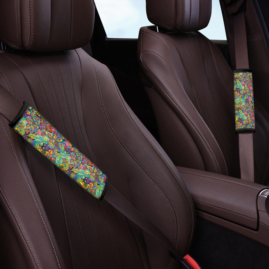 Psychedelic Jungle Forest Floral Seat Belt Cover-grizzshop