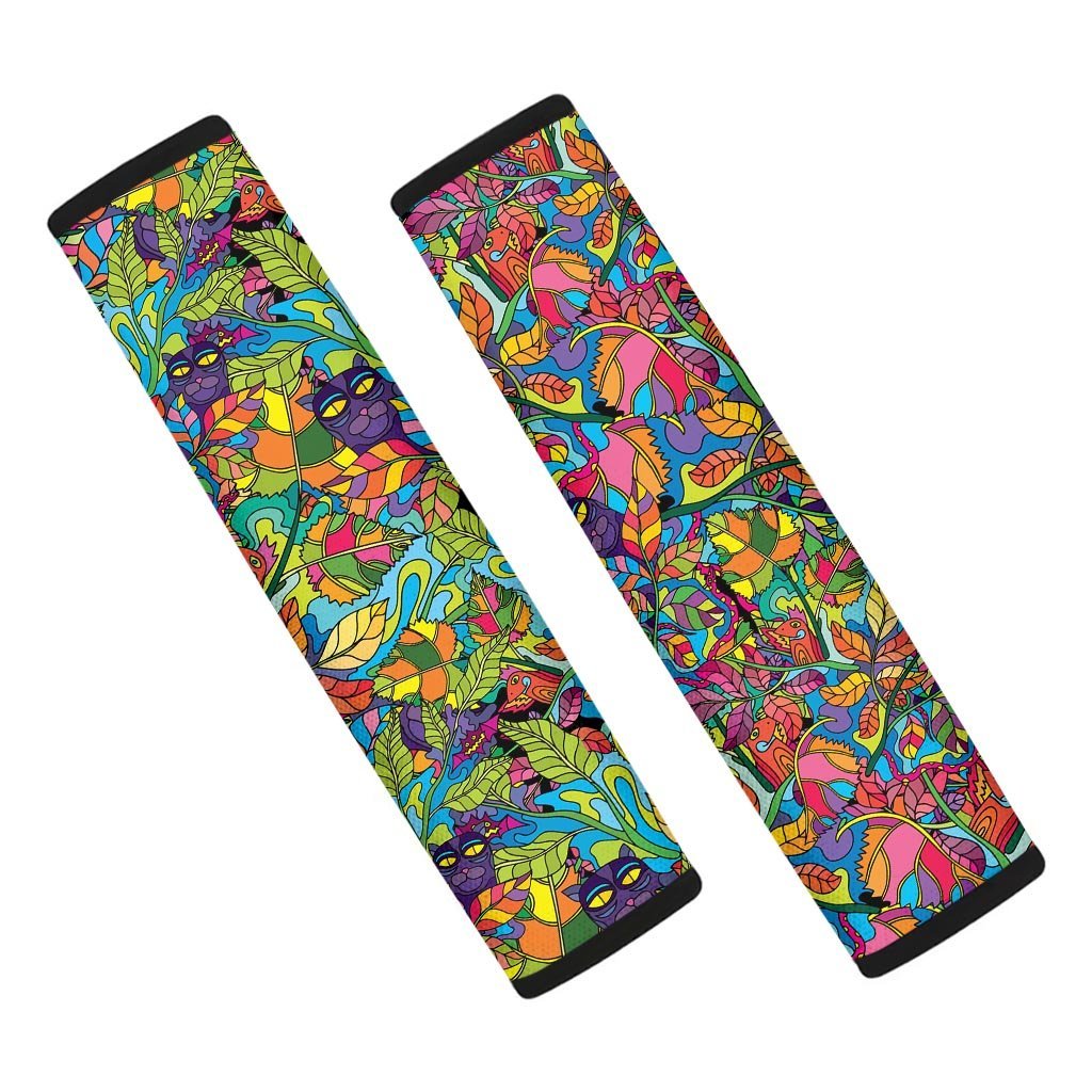 Psychedelic Jungle Forest Floral Seat Belt Cover-grizzshop