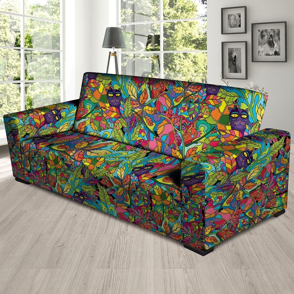 Psychedelic Jungle Forest Floral Sofa Cover-grizzshop