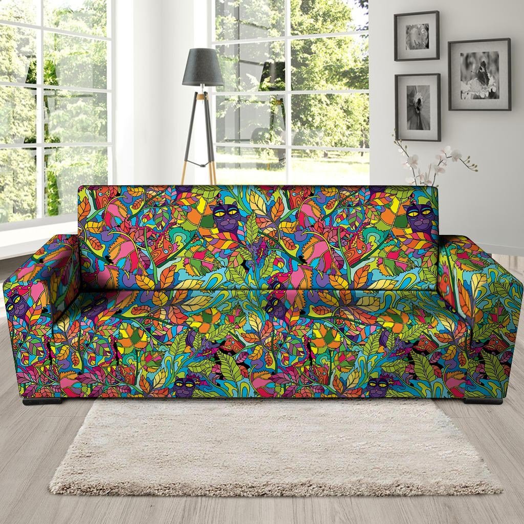 Psychedelic Jungle Forest Floral Sofa Cover-grizzshop