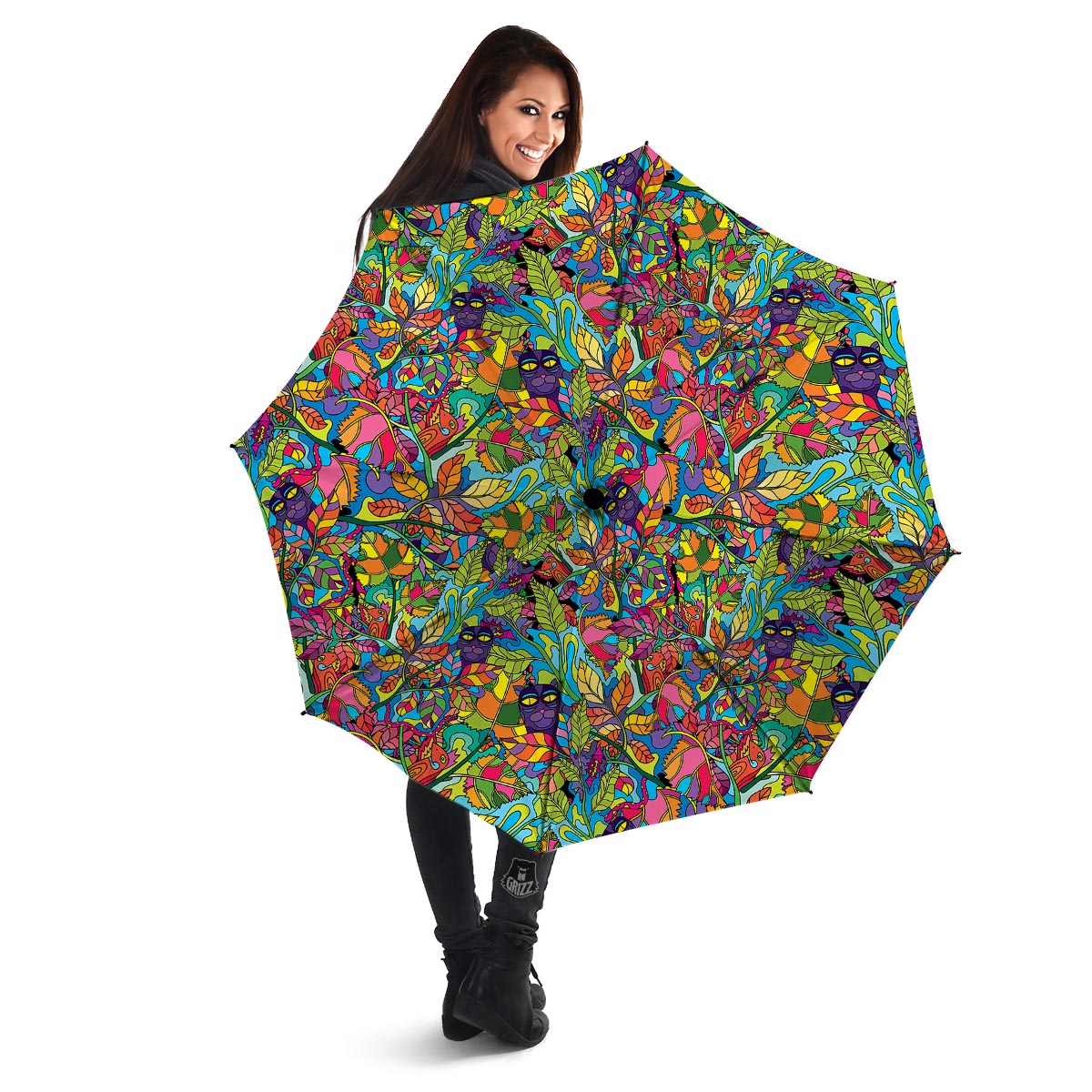 Psychedelic Jungle Forest Floral Umbrella-grizzshop