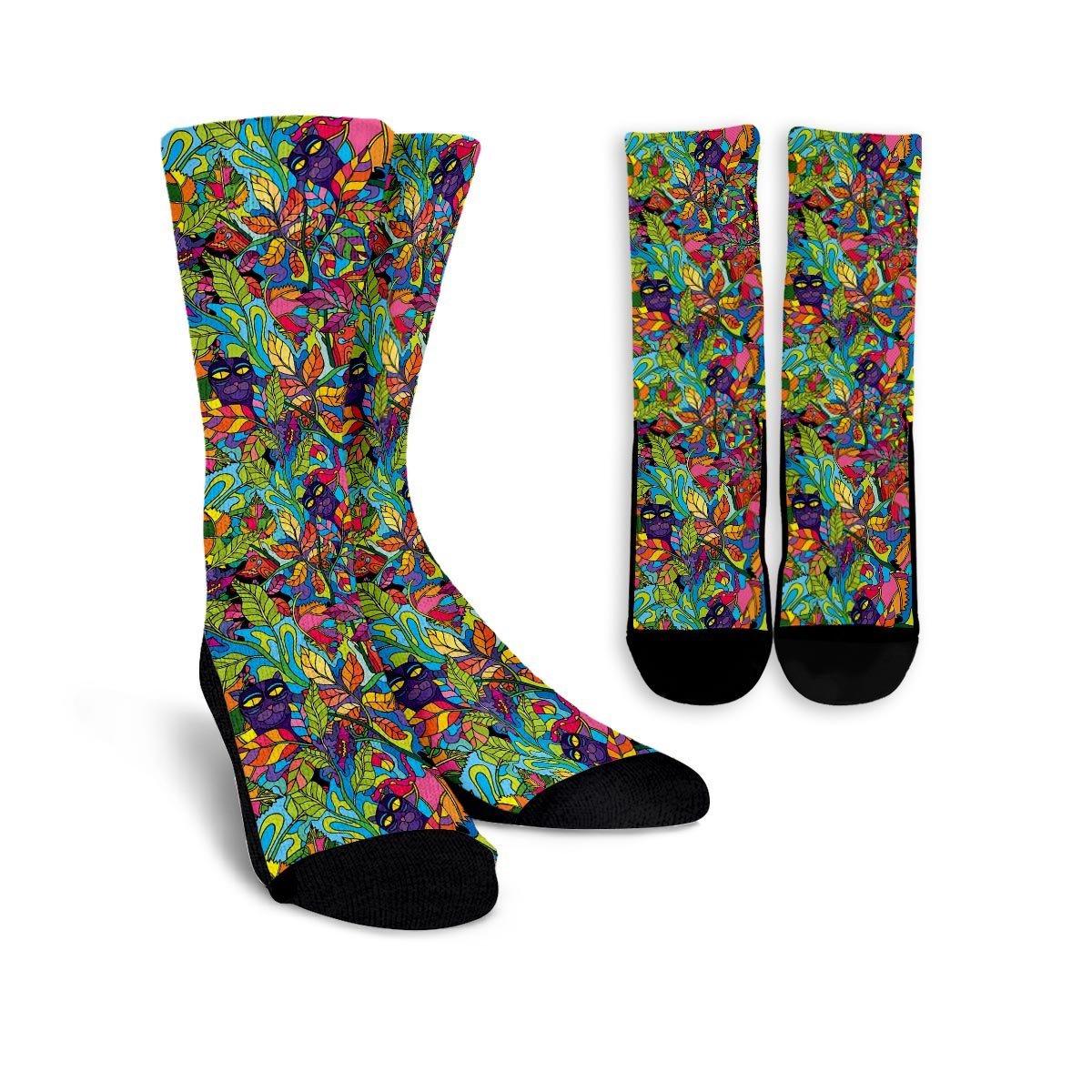 Psychedelic Jungle Forest Floral Unisex Socks-grizzshop