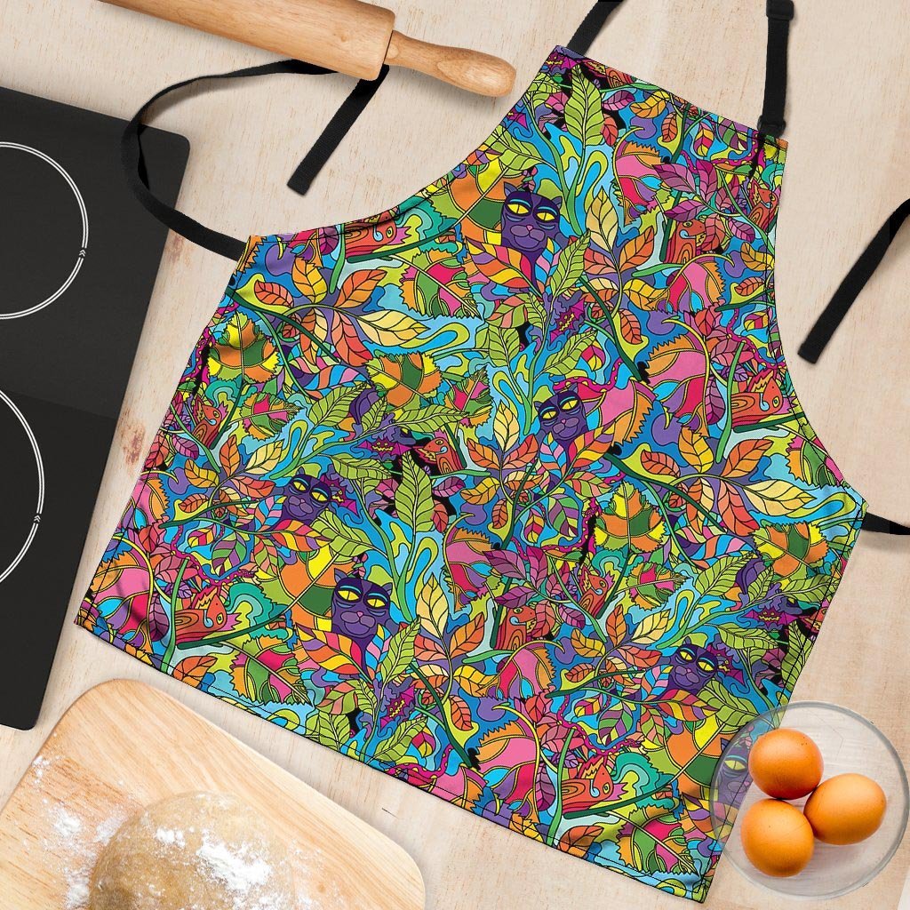 Psychedelic Jungle Forest Floral Women's Apron-grizzshop