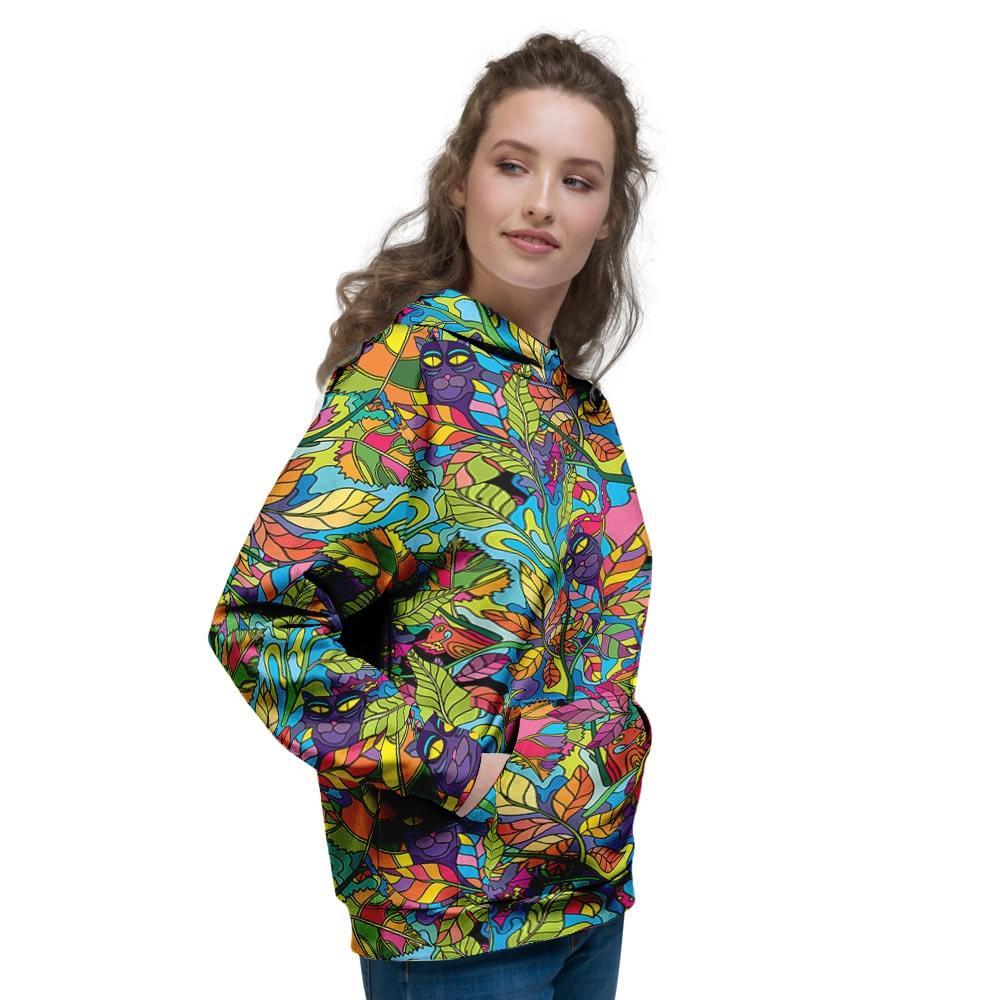 Psychedelic Jungle Forest Floral Women's Hoodie-grizzshop