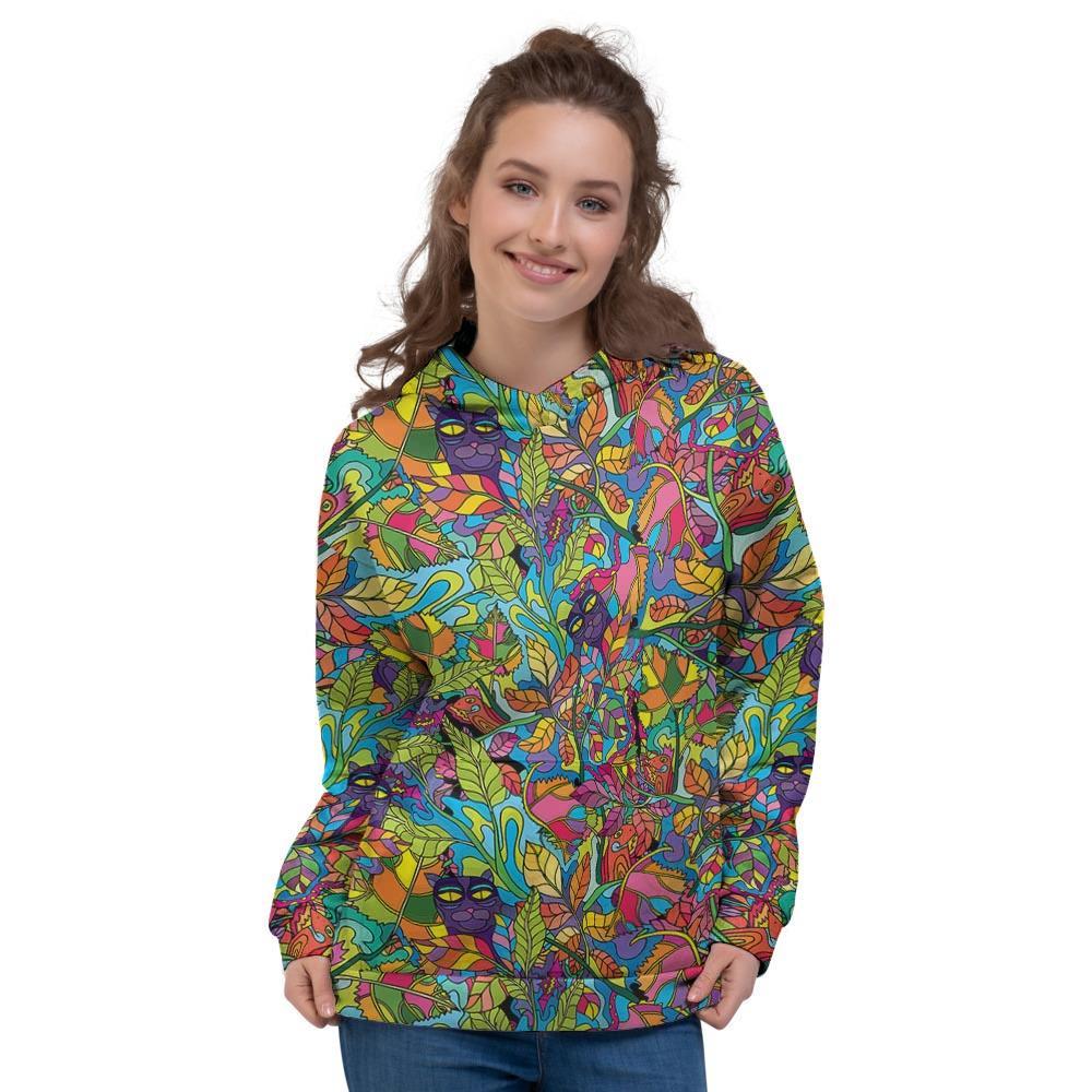 Psychedelic Jungle Forest Floral Women's Hoodie-grizzshop