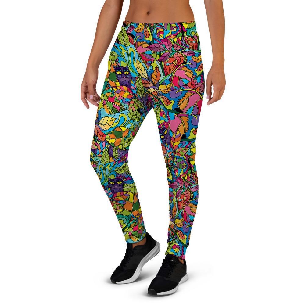 Psychedelic Jungle Forest Floral Women's Joggers-grizzshop