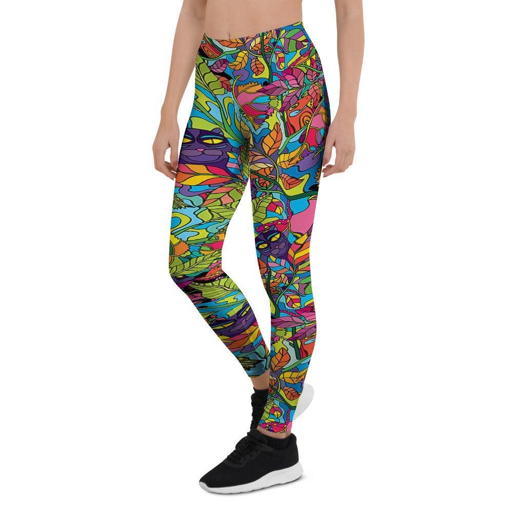 Psychedelic Jungle Forest Floral Women's Leggings-grizzshop