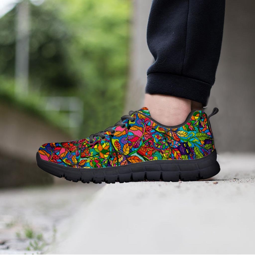 Psychedelic Jungle Forest Floral Women's Sneakers-grizzshop