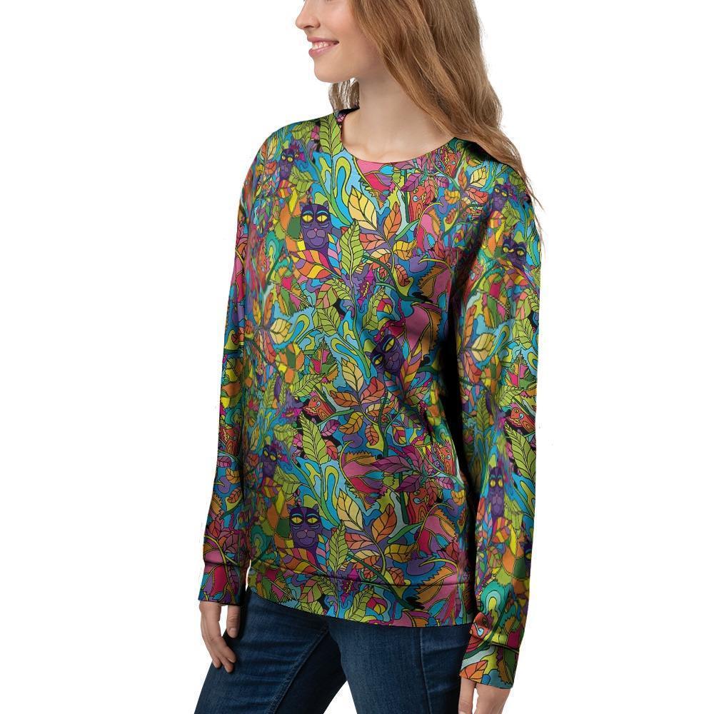 Psychedelic Jungle Forest Floral Women's Sweatshirt-grizzshop