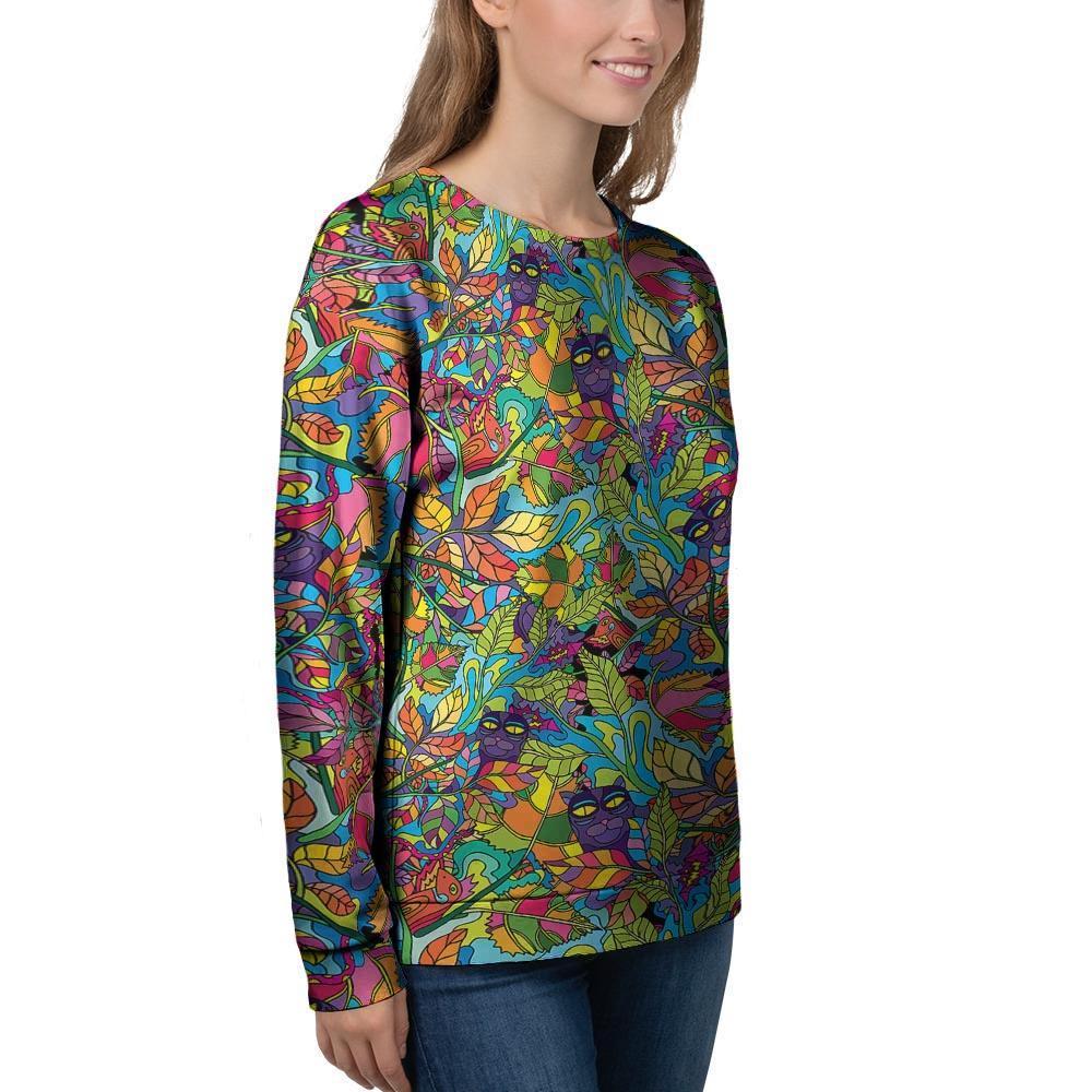 Psychedelic Jungle Forest Floral Women's Sweatshirt-grizzshop