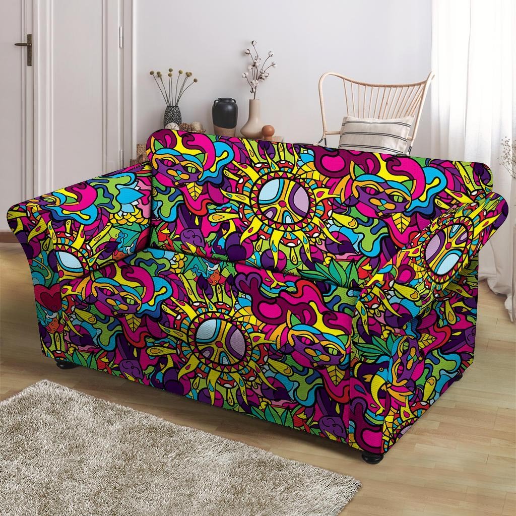 Psychedelic Loveseat Cover-grizzshop