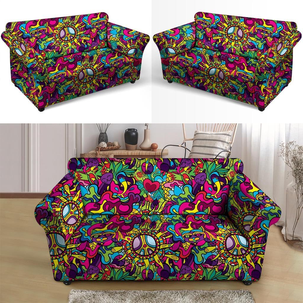 Psychedelic Loveseat Cover-grizzshop