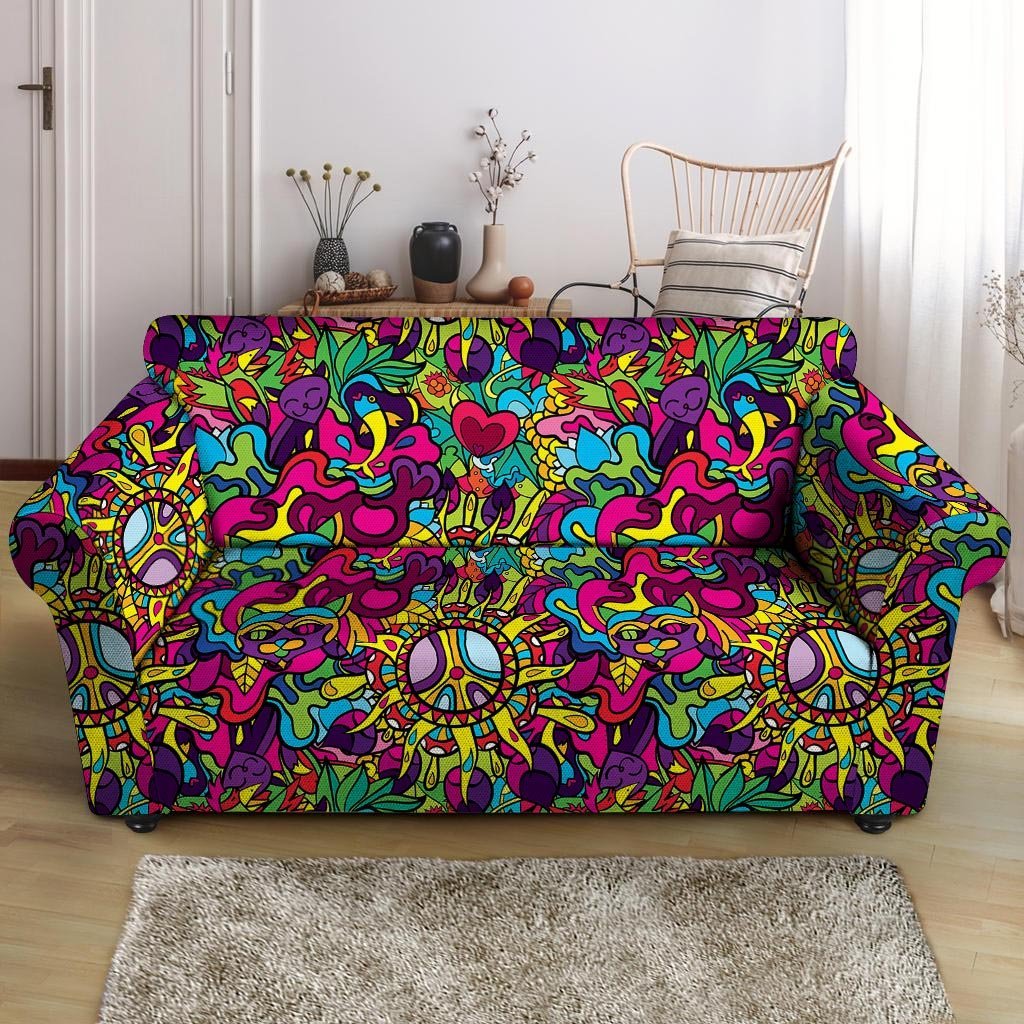 Psychedelic Loveseat Cover-grizzshop