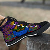 Psychedelic Magic Mushroom Print Black High Top Shoes-grizzshop