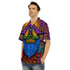 Psychedelic Magic Mushroom Print Men's Hawaiian Shirt-grizzshop