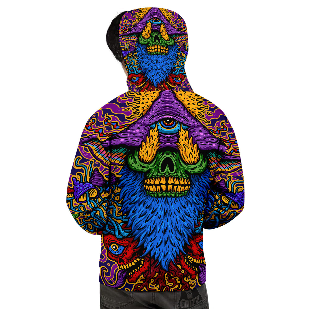 Psychedelic Magic Mushroom Print Men's Hoodie-grizzshop