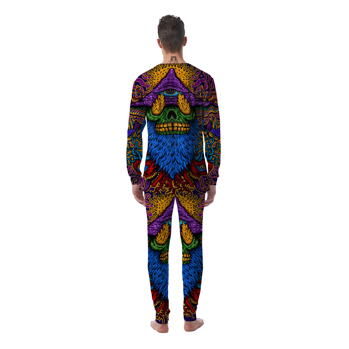 Psychedelic Magic Mushroom Print Men's Pajamas-grizzshop