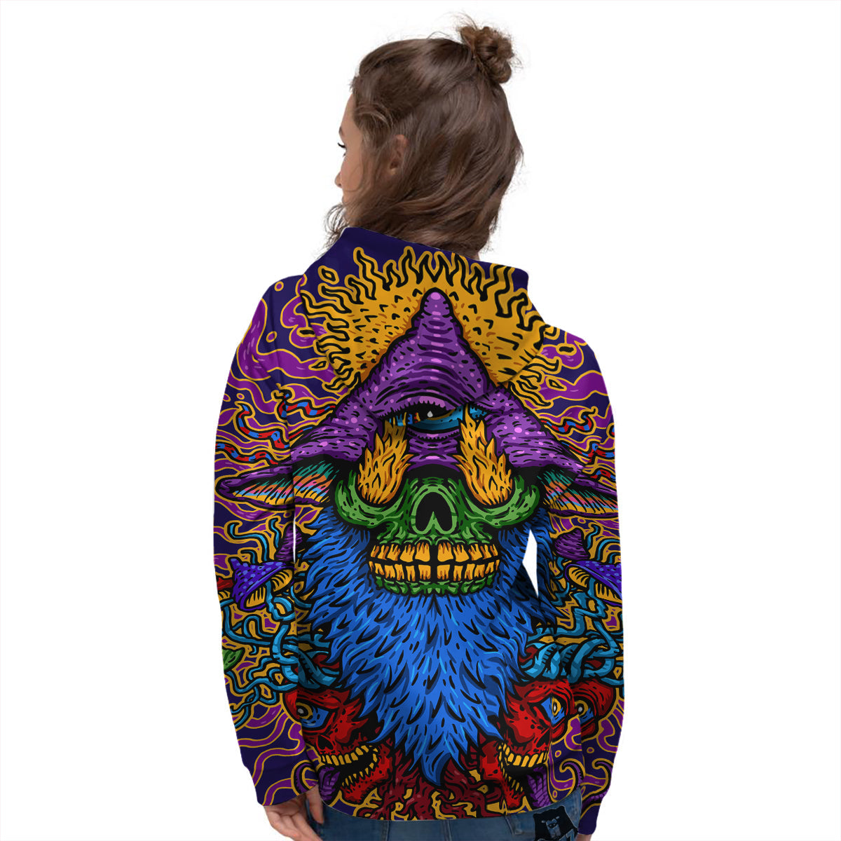 Psychedelic Magic Mushroom Print Women's Hoodie-grizzshop