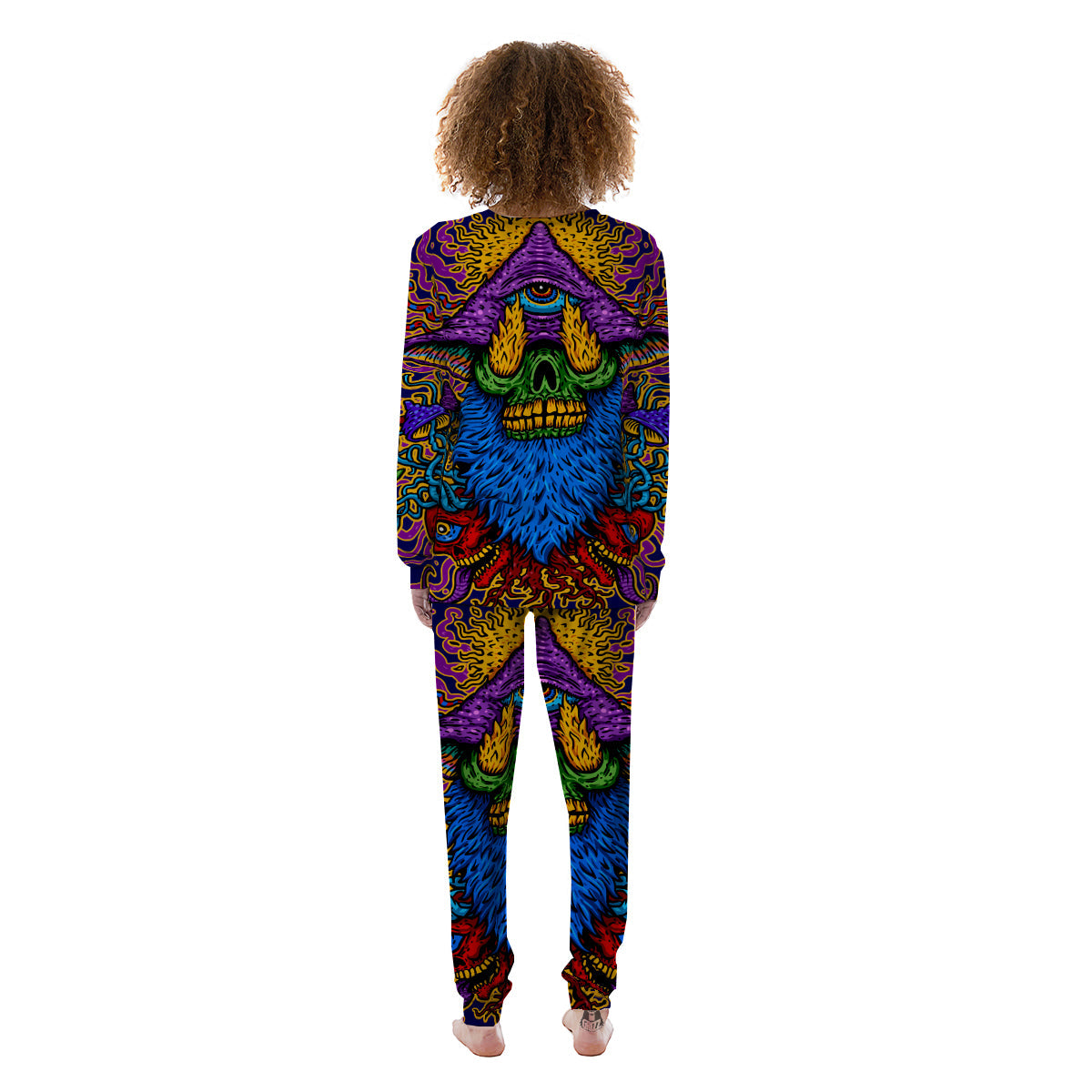 Psychedelic Magic Mushroom Print Women's Pajamas-grizzshop