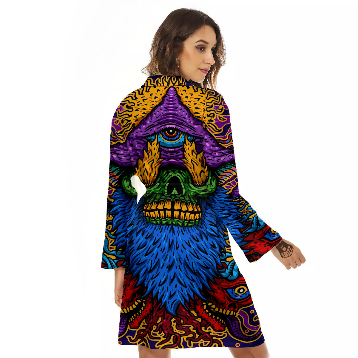 Psychedelic Magic Mushroom Print Women's Robe-grizzshop