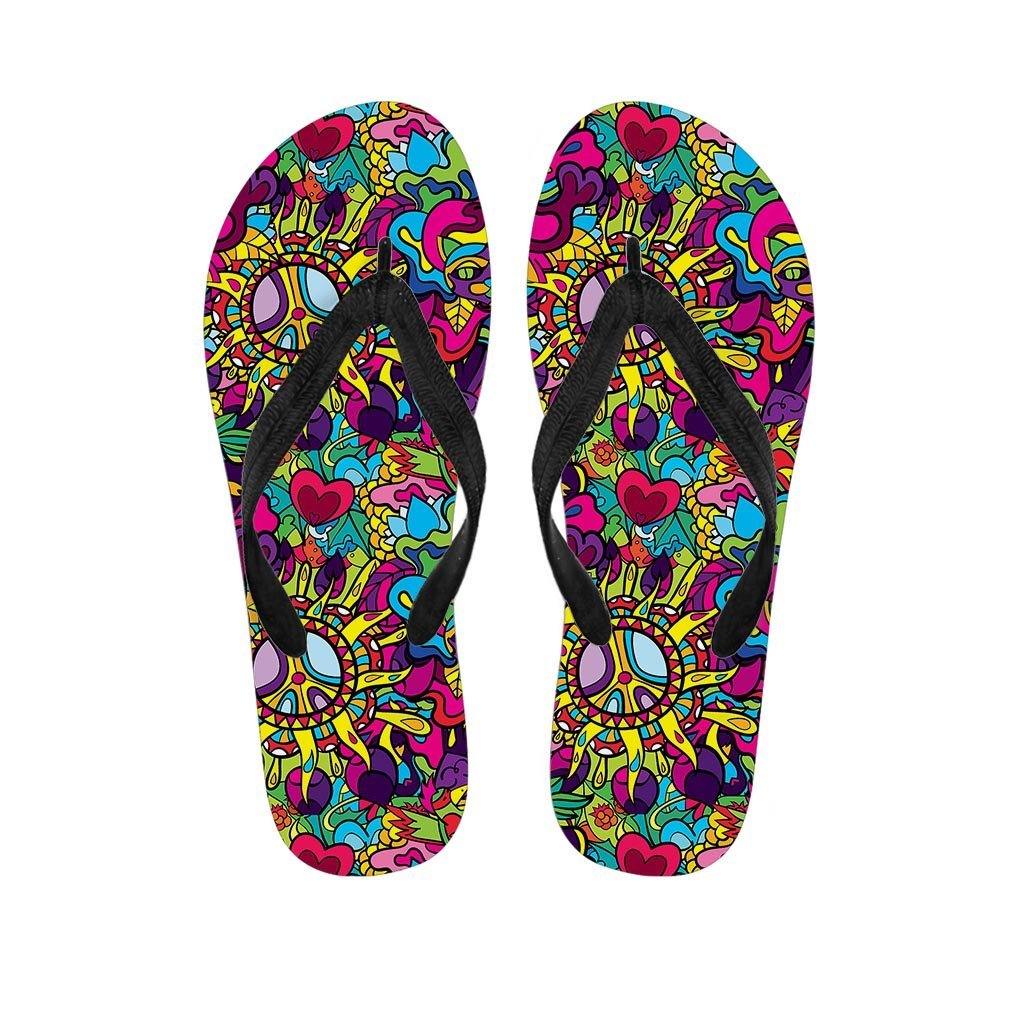 Psychedelic Men's Flip Flops-grizzshop