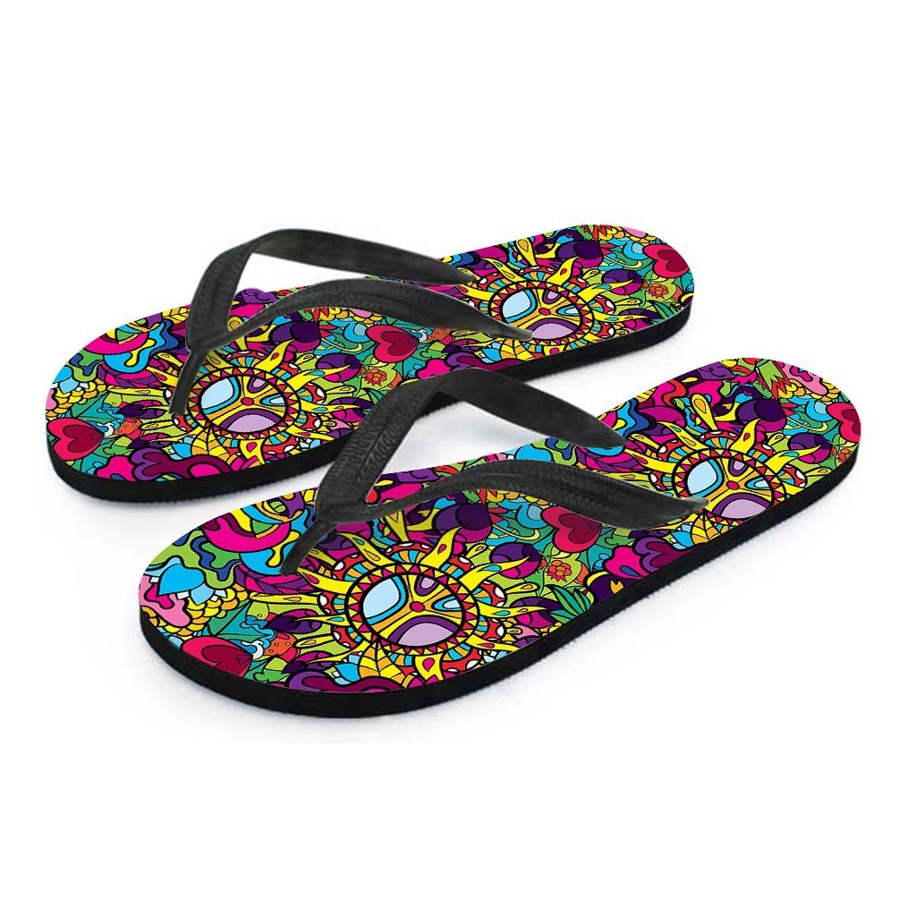 Psychedelic Men's Flip Flops-grizzshop