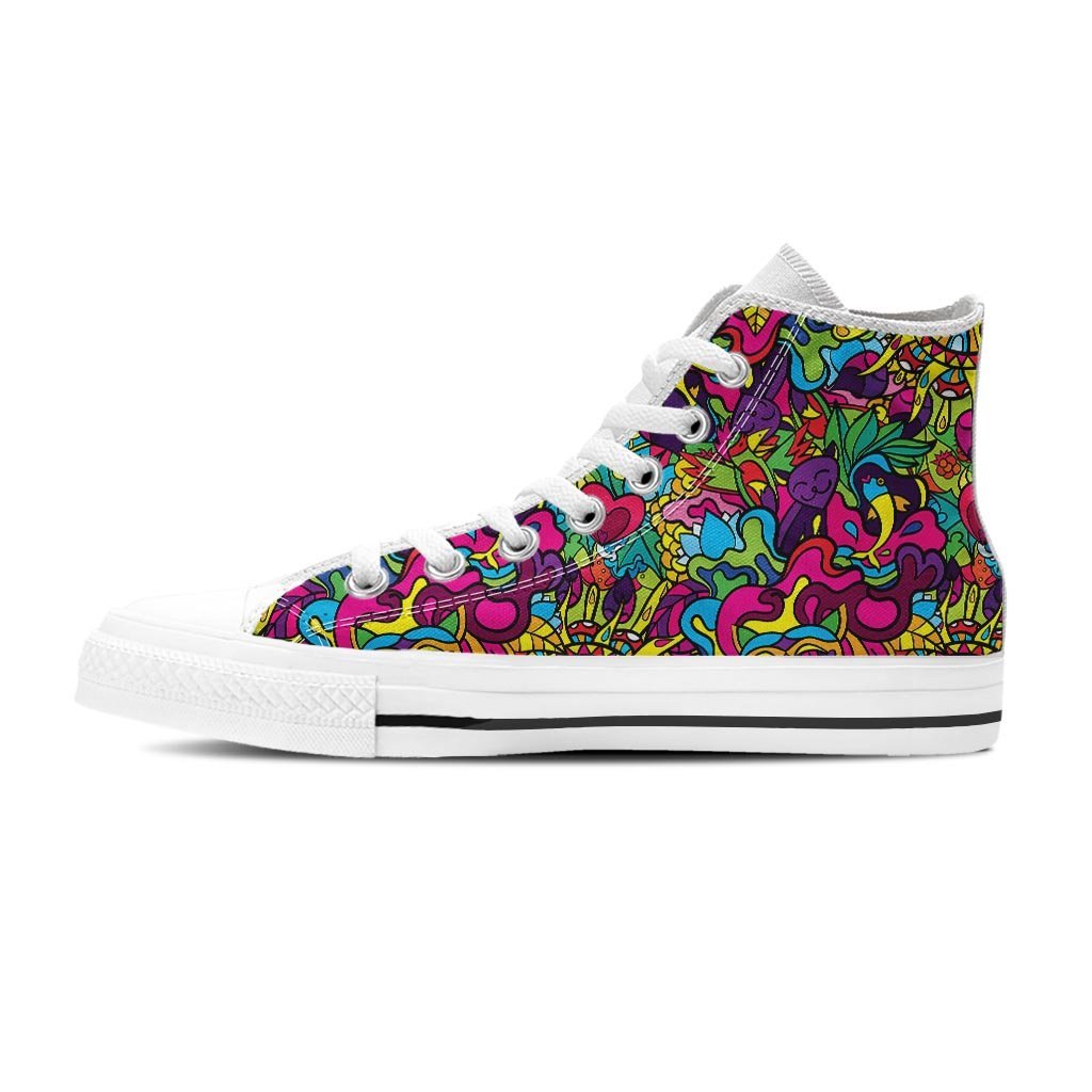Psychedelic Men's High Top Shoes-grizzshop