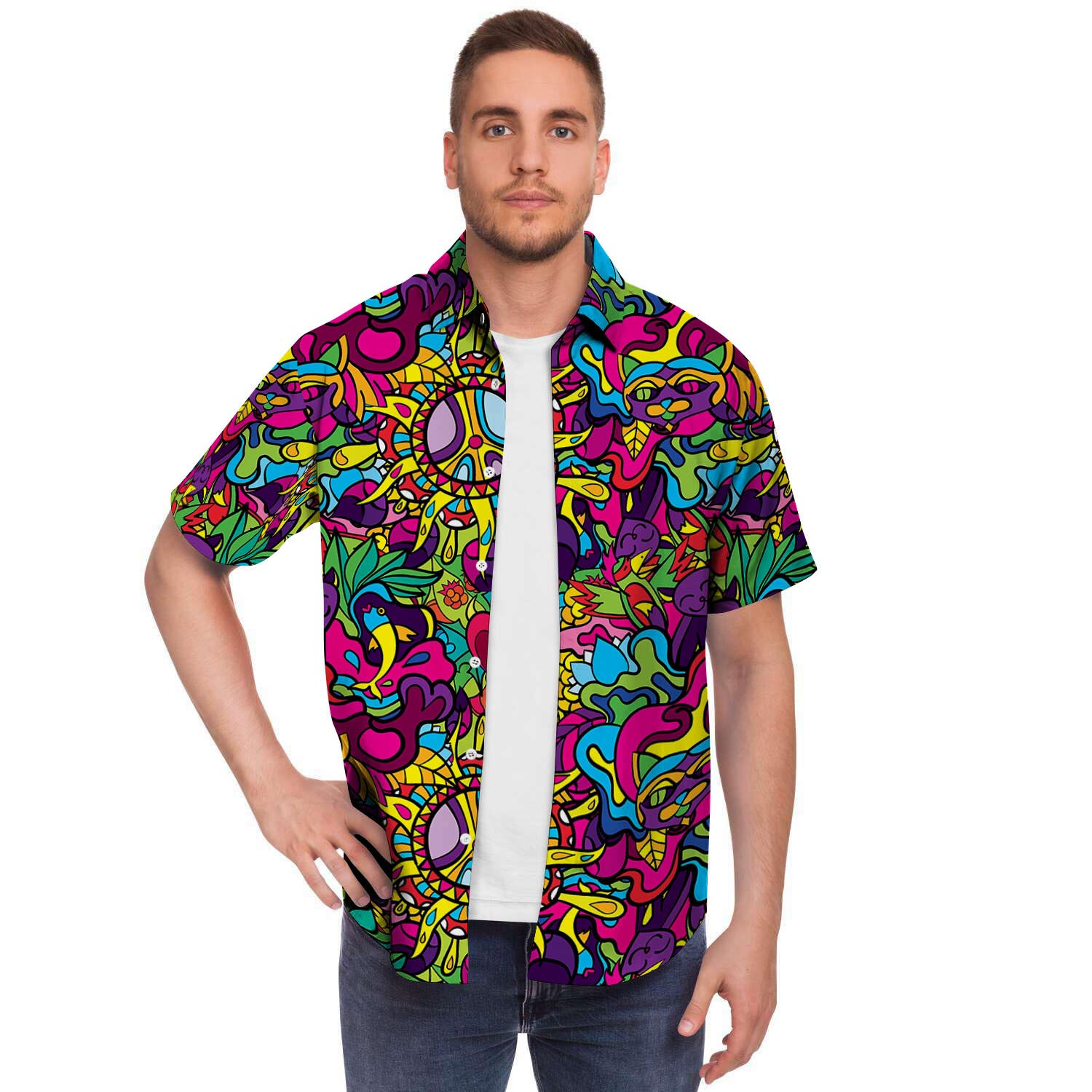 Psychedelic Men's Short Sleeve Shirt-grizzshop