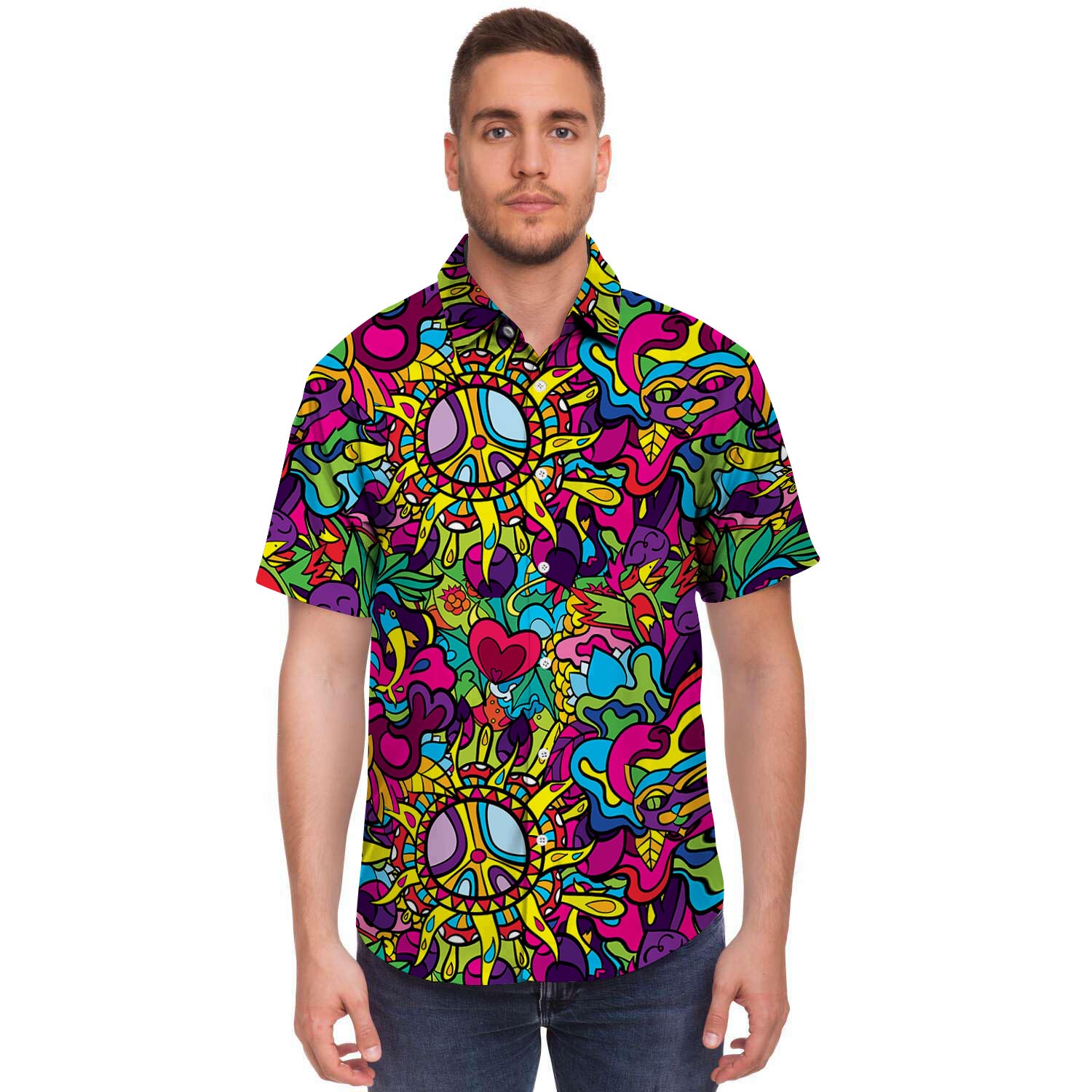 Psychedelic Men's Short Sleeve Shirt-grizzshop