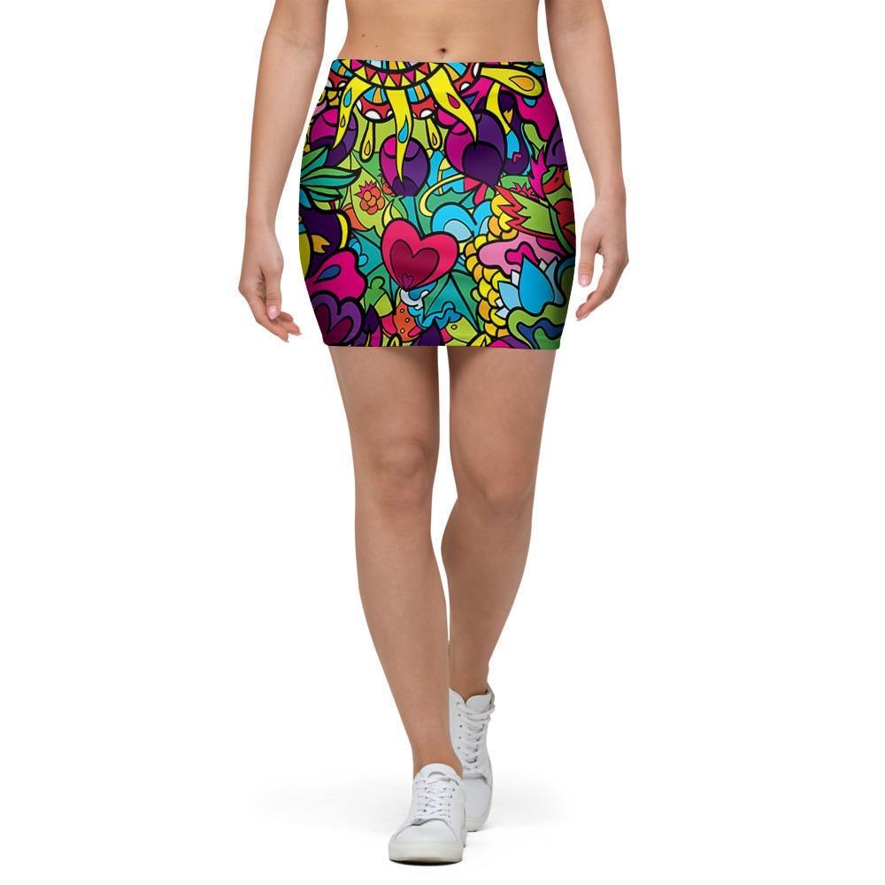 Psychedelic Mini Skirt-grizzshop