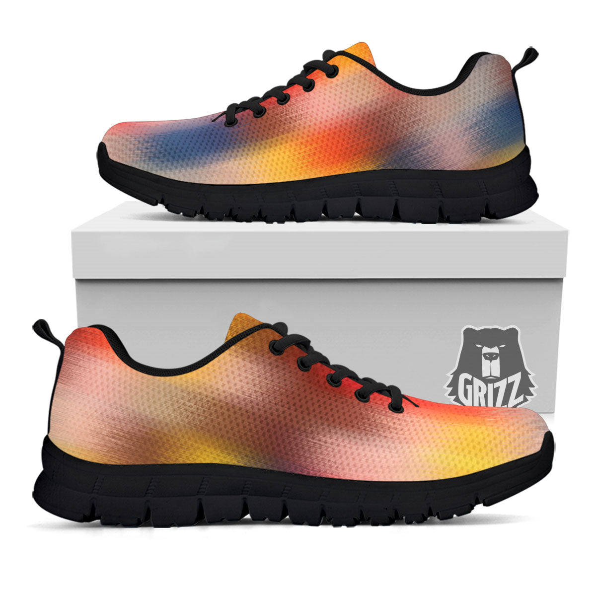 Psychedelic Multicolor Print Black Sneaker-grizzshop