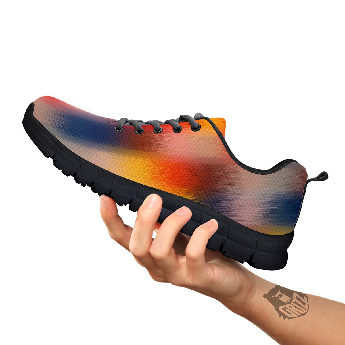 Psychedelic Multicolor Print Black Sneaker-grizzshop