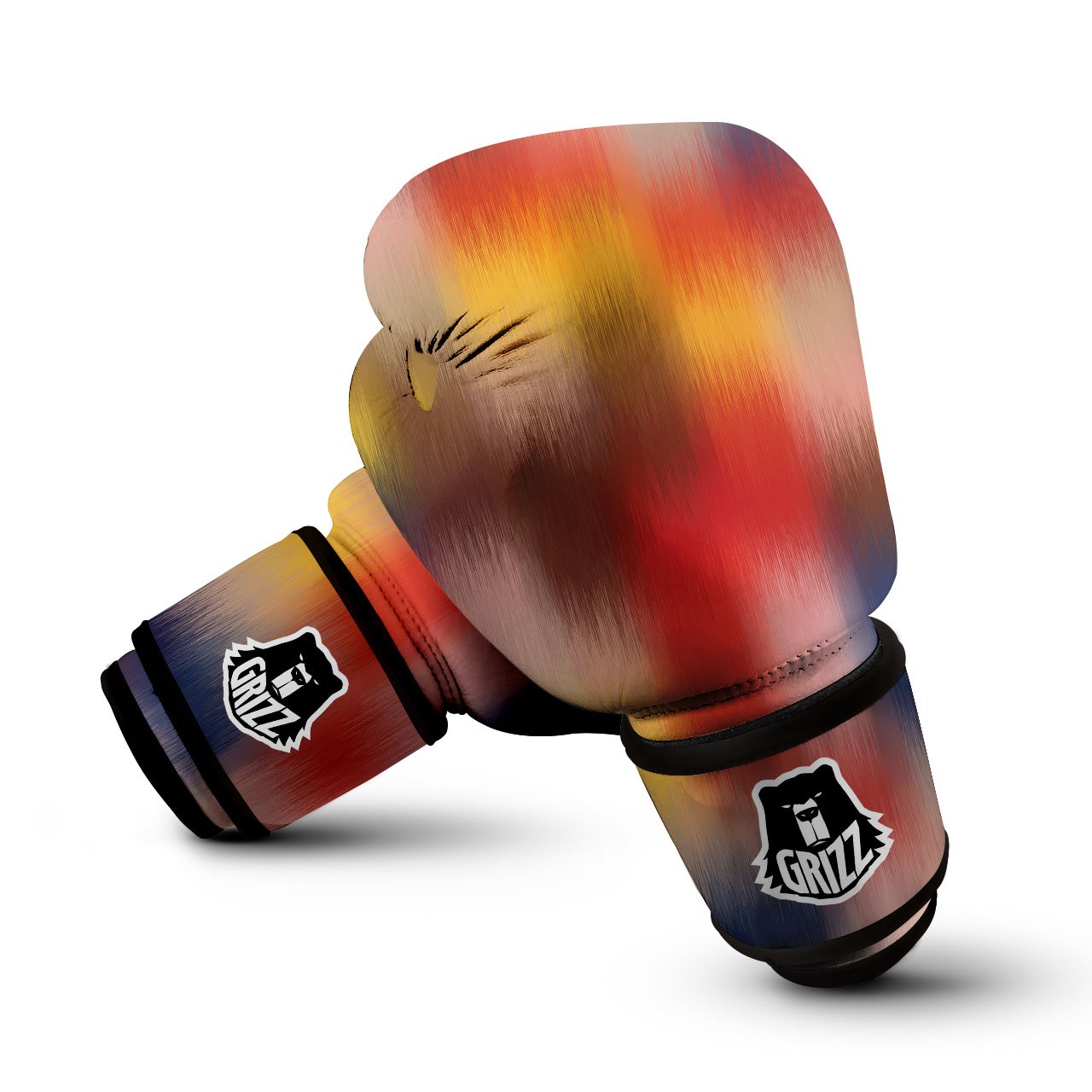 Psychedelic Multicolor Print Boxing Gloves-grizzshop