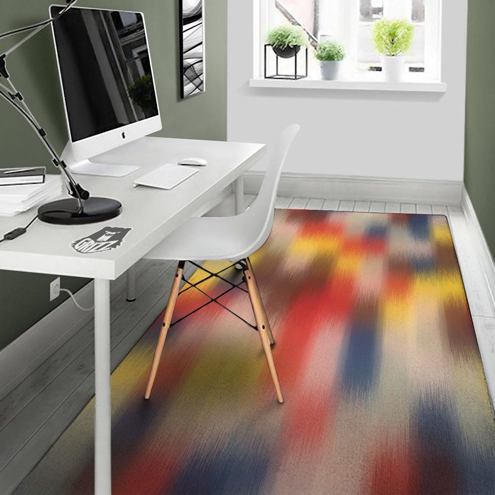 Psychedelic Multicolor Print Floor Mat-grizzshop