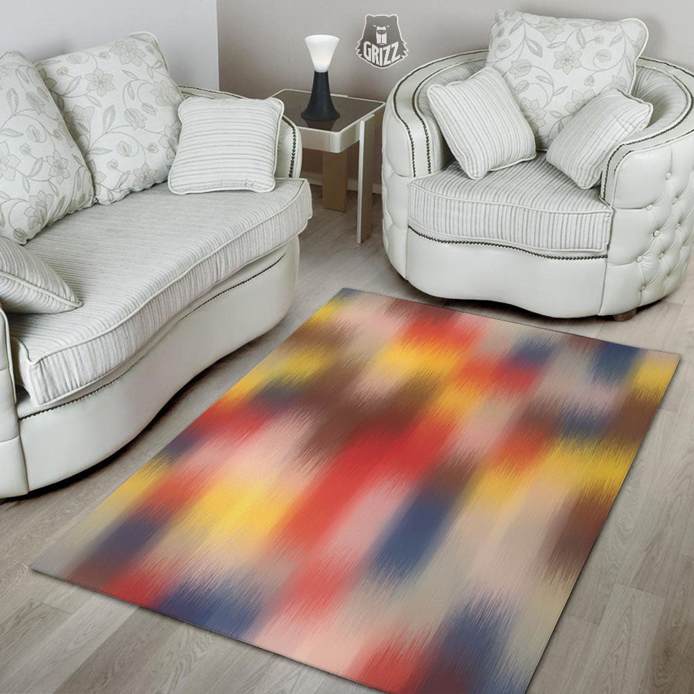 Psychedelic Multicolor Print Floor Mat-grizzshop