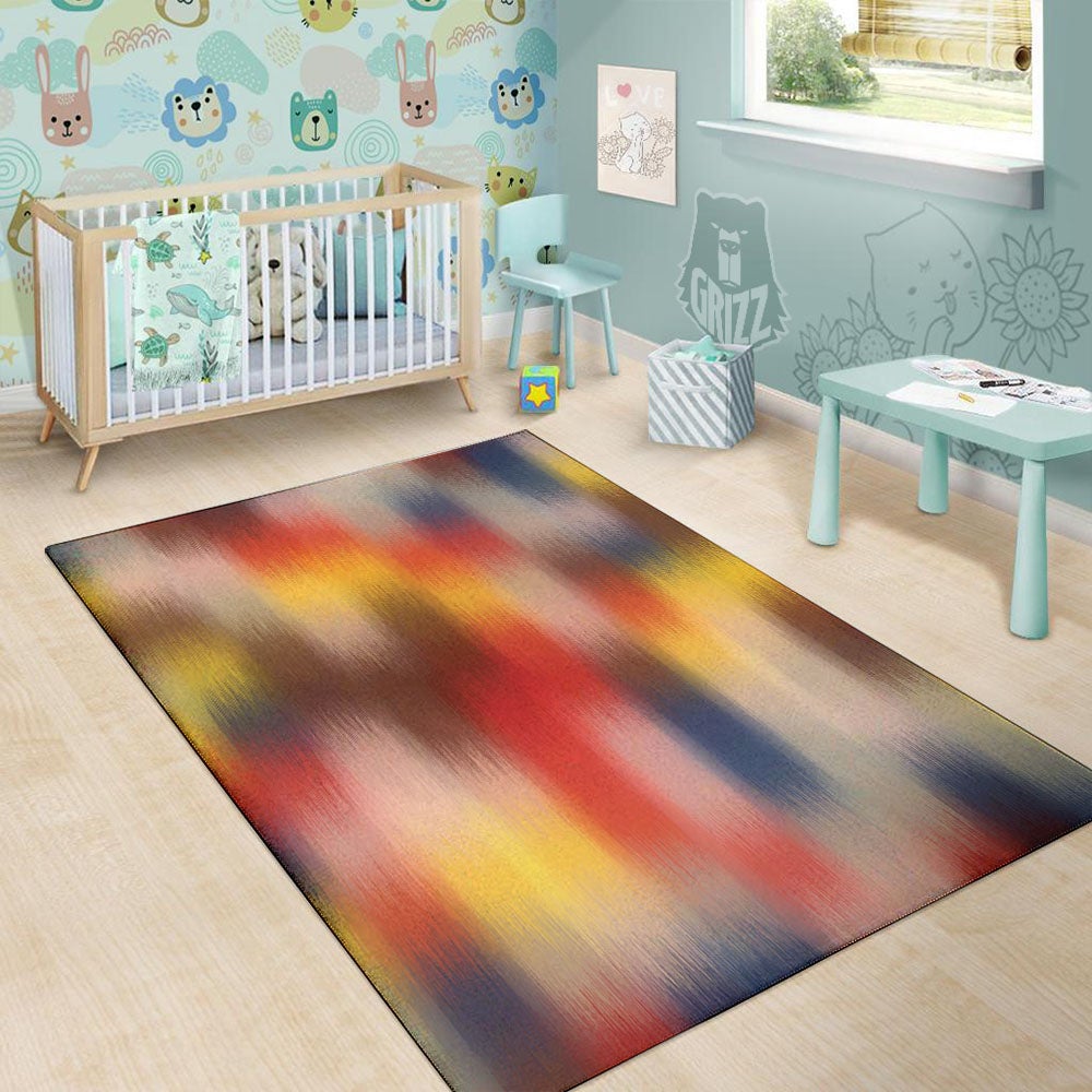 Psychedelic Multicolor Print Floor Mat-grizzshop